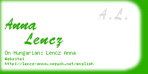 anna lencz business card